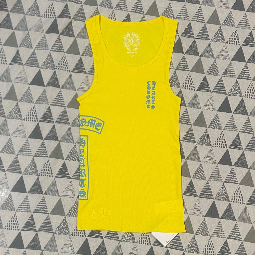 Chrome Hearts Vertical Logo Rib Tank Yellow